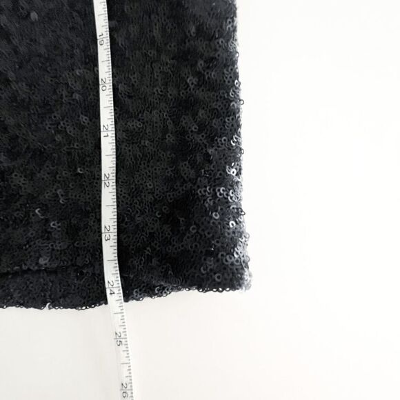 Velvet Womens Pencil Skirt Sequin Stretch Waist Lined Black Small - Picture 8 of 8